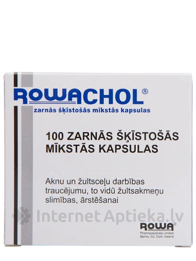 Rowachol, 100 растворимых в кишечнике мягких капсул | internetaptieka.lv