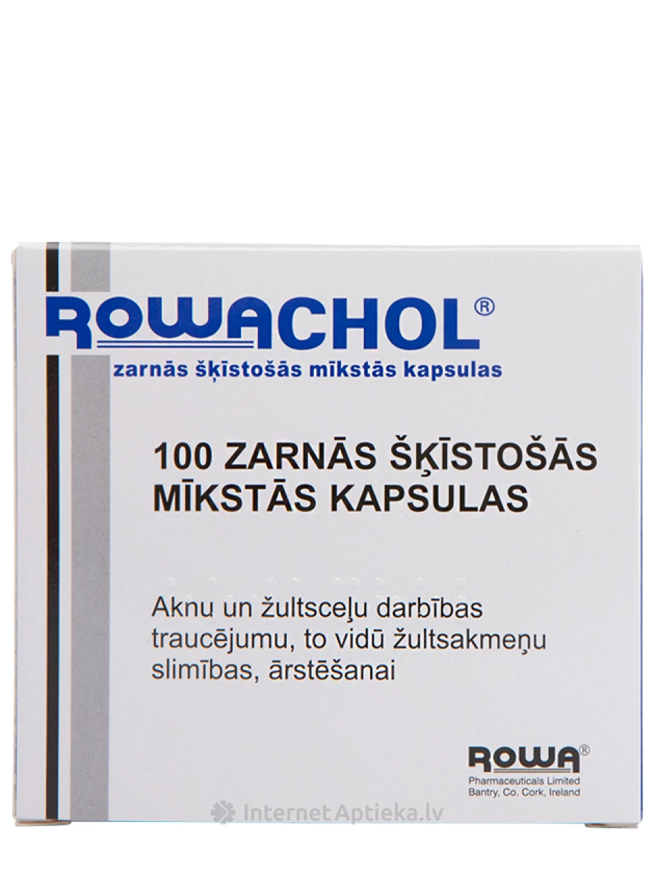 Rowachol, 100 растворимых в кишечнике мягких капсул | internetaptieka.lv