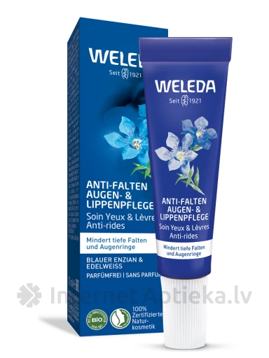 Weleda Blue Gentian & Edelweiss pinguldav silma- ja huulekontuurikreem küpsele nahale, 10 ml | internetaptieka.lv