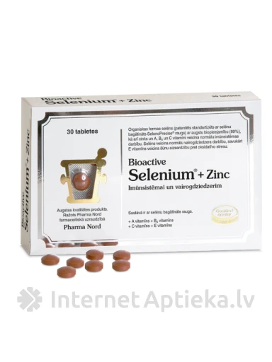 Bioaktiivne seleen + tsink | internetaptieka.lv