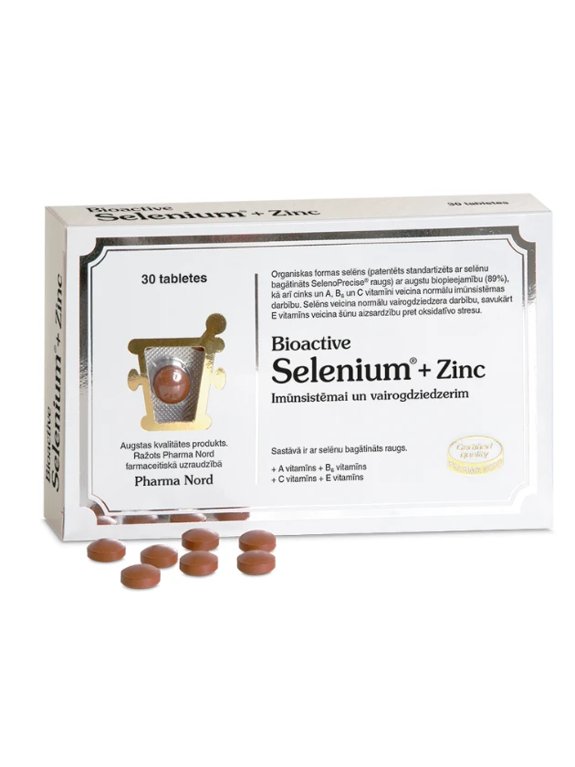 BIOACTIVE SELENIUM + ZINC tabletes, 30 gab.