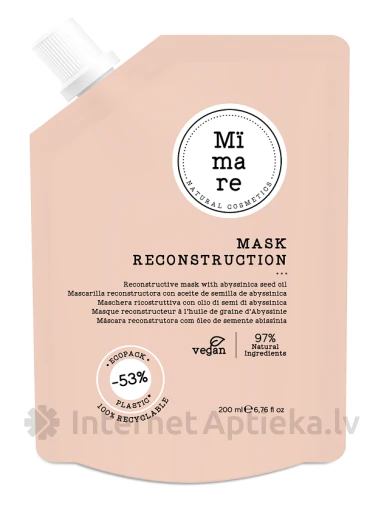 Mimare Atjaunojoša matu maska ar abisīnijas sēklu eļļu, 200 ml | internetaptieka.lv