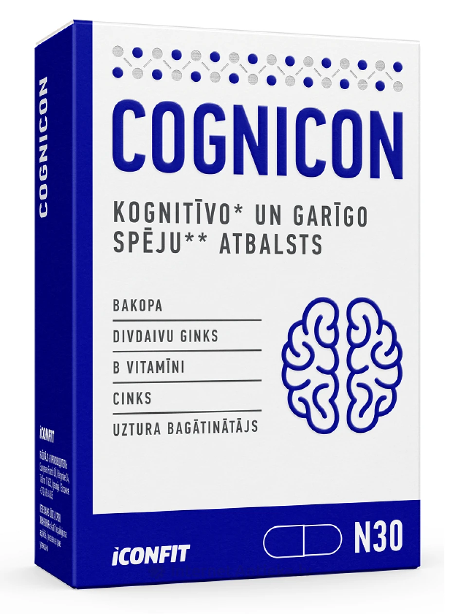 ICONFIT Cognicon -  Для поддержки умственной работоспособности, 30 капсул | internetaptieka.lv