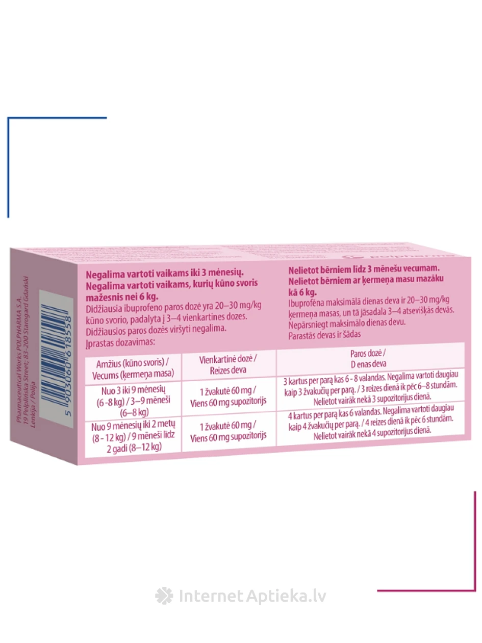 Ibugard 60 mg, 10 suposiiti | internetaptieka.lv