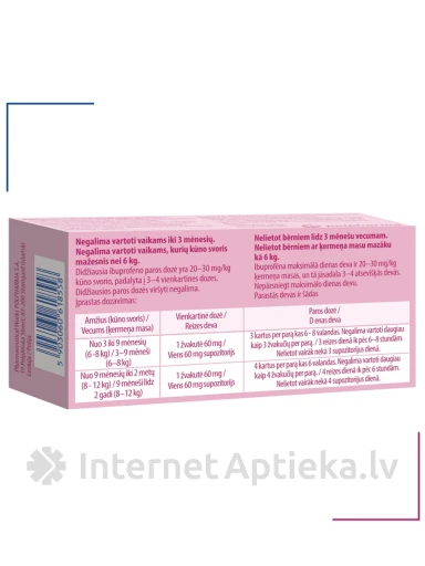 Ibugard 60 mg, 10 suposiiti | internetaptieka.lv