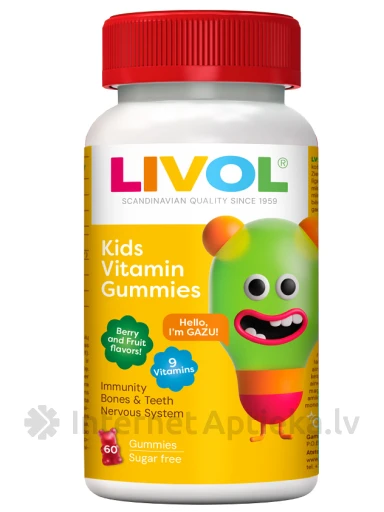LIVOL® Kids vitamīnu košļājamās pastilas, 60 gb. | internetaptieka.lv