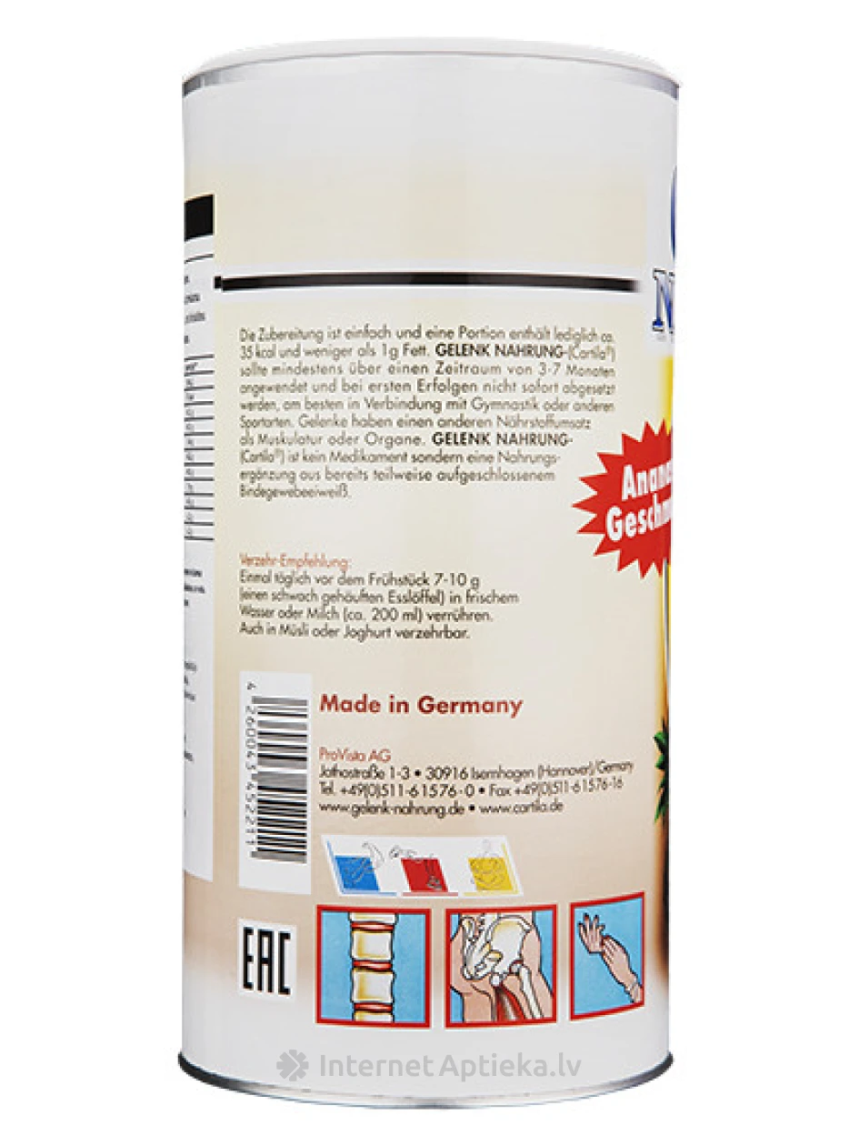 Gelenk Nahrung порошок со вкусом ананаса, 600 г | internetaptieka.lv