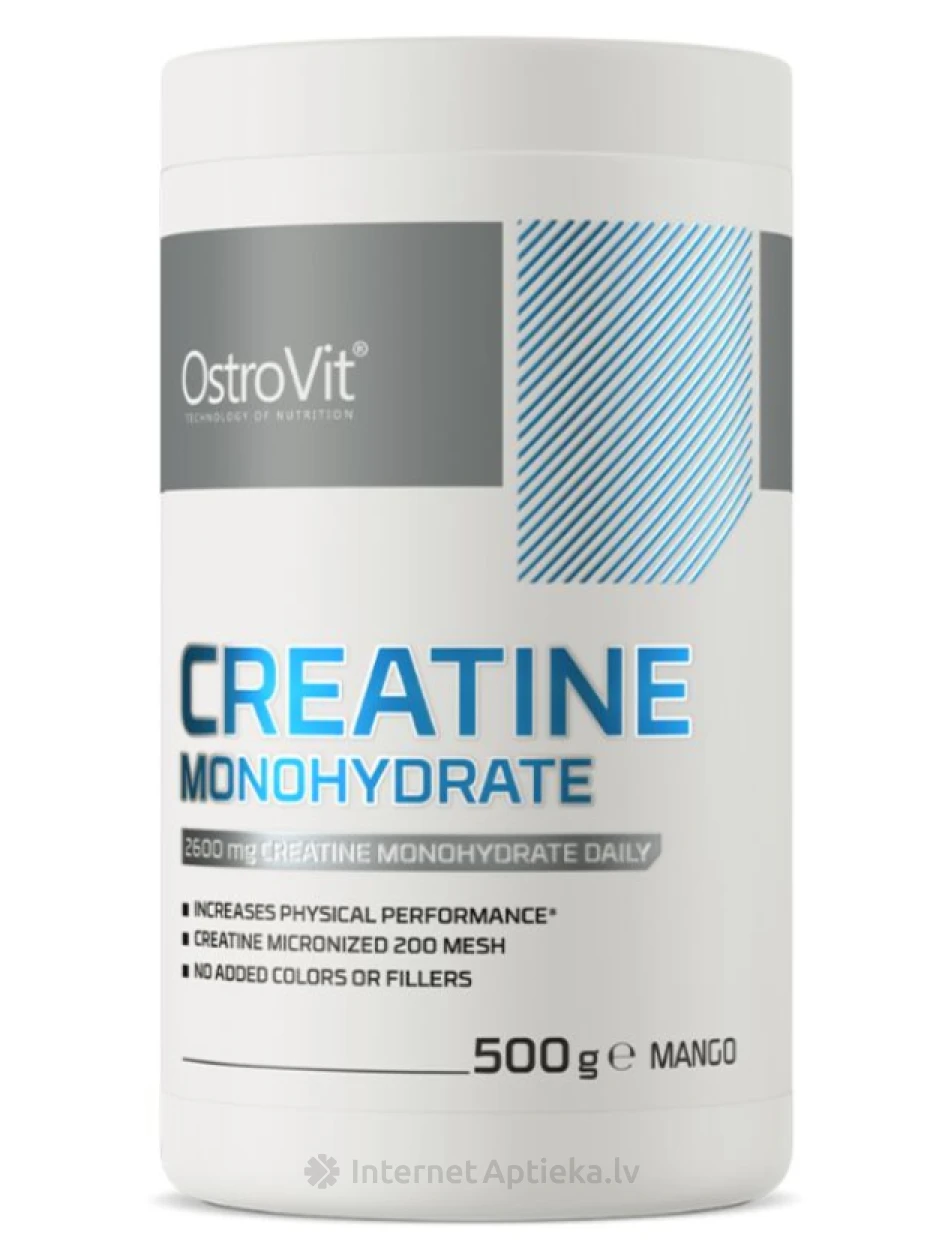OstroVit Creatine Monohydrate pulveris Mango, 500 g | internetaptieka.lv