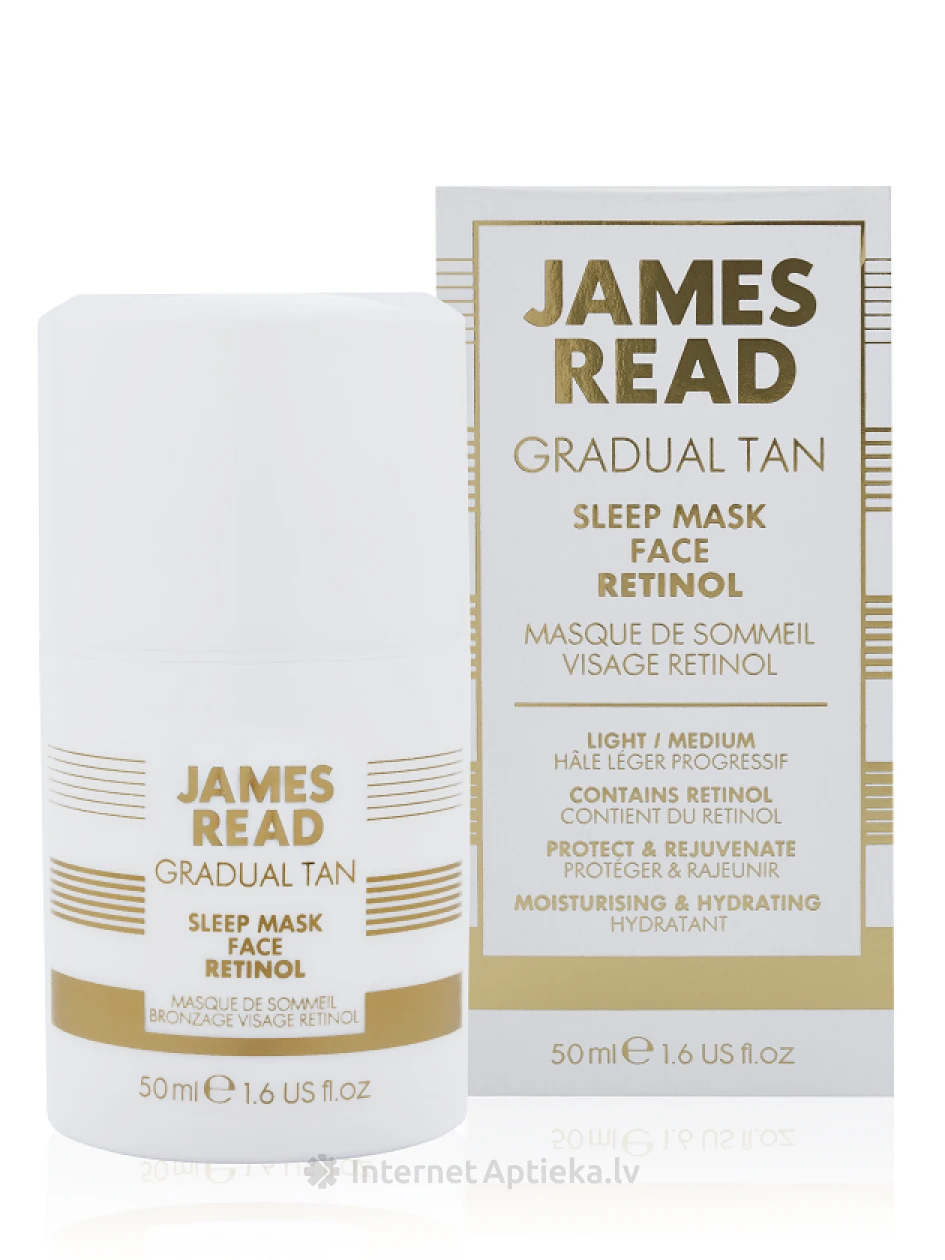 JAMES READ Nakts maska sejas iedegumam ar retinolu, 50 ml | internetaptieka.lv