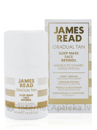 JAMES READ Retinooliga öökimask näo päevitamiseks, 50 ml | internetaptieka.lv