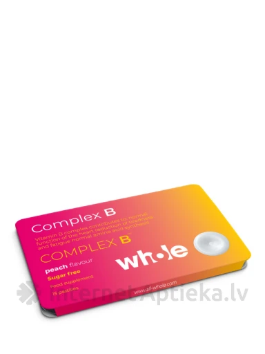 WHOLE витаминные пастилки - комплекс витаминов группы В, 15 шт. | internetaptieka.lv