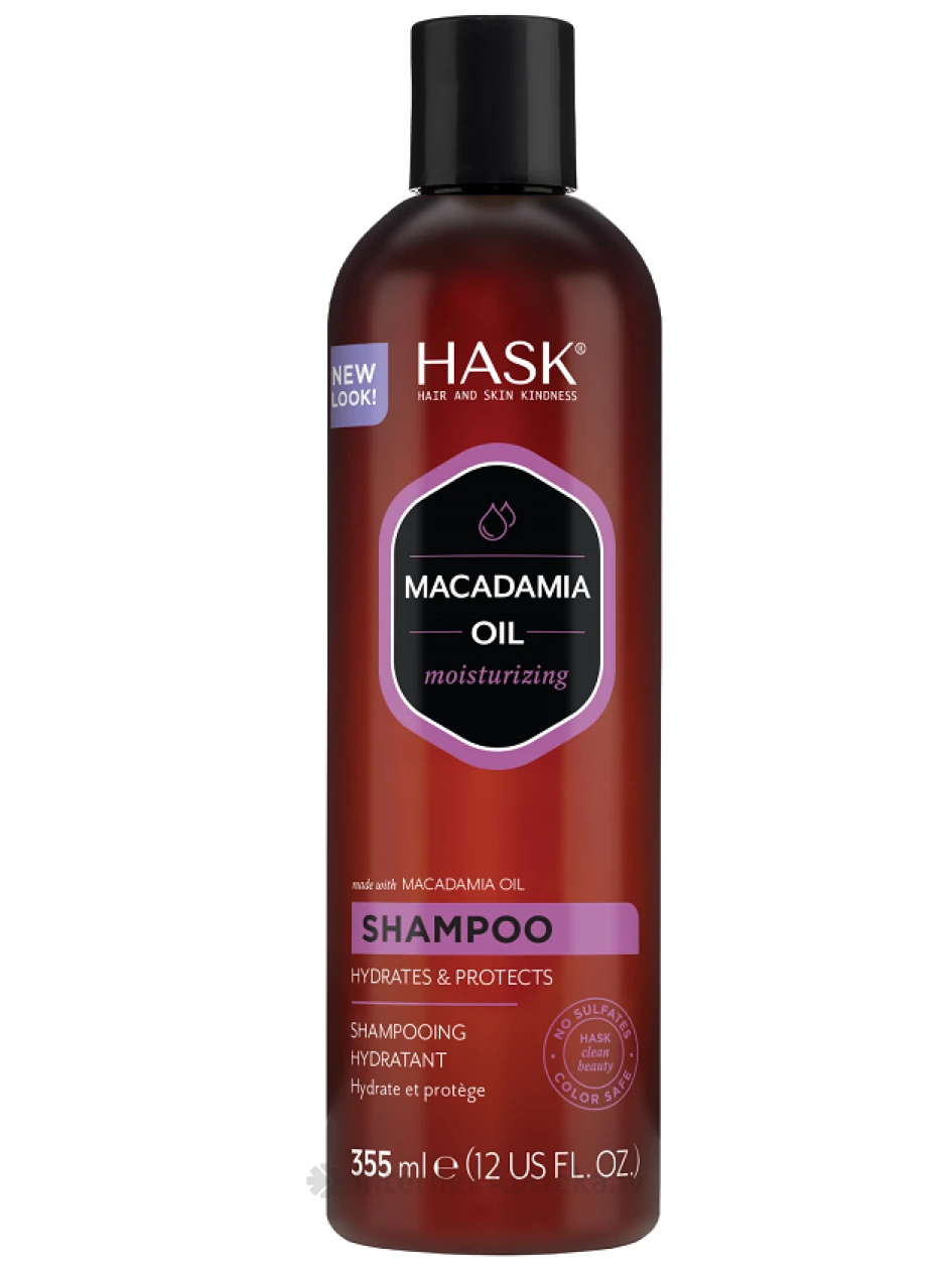 HASK mitrinošais šampūns ar makadāmijas riekstu eļļu, 355 ml | internetaptieka.lv