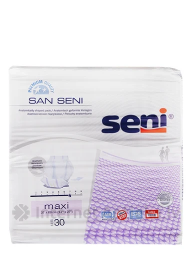 Seni San Maxi anatomiskas formas ieliktņi, 30 gb. | internetaptieka.lv