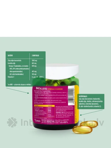 Möller′s Omega-3 Cardio zivju eļļa., 76 kapsulas | internetaptieka.lv