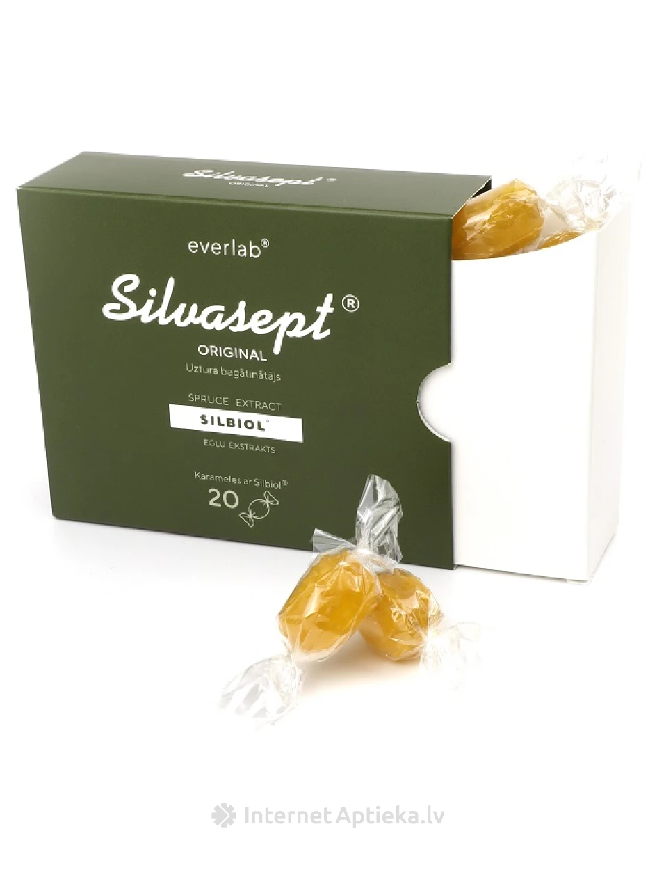SILVASEPT original карамельки, 20 шт | internetaptieka.lv