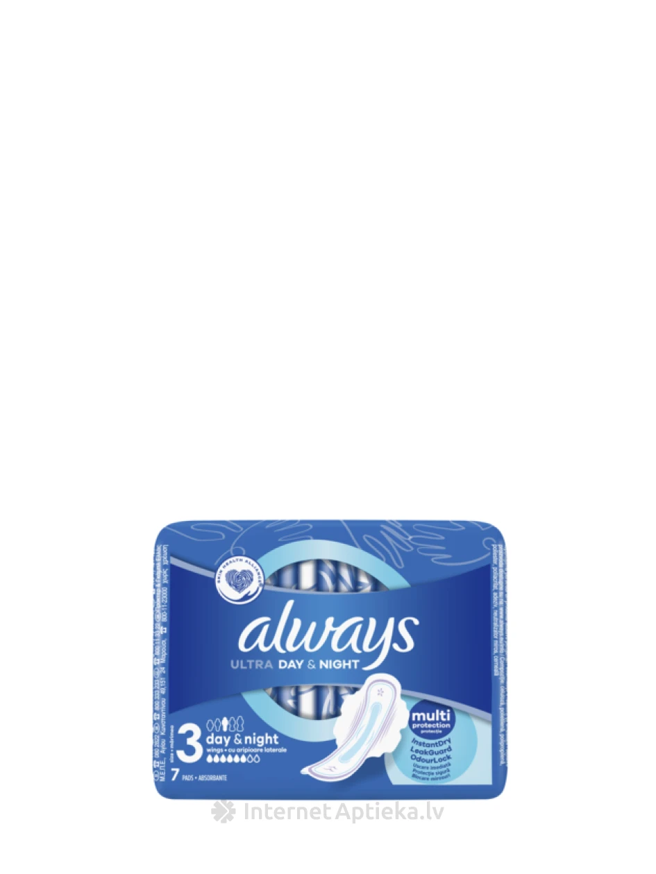 Always Ultra Night прокладки на ночь, 7 шт | internetaptieka.lv