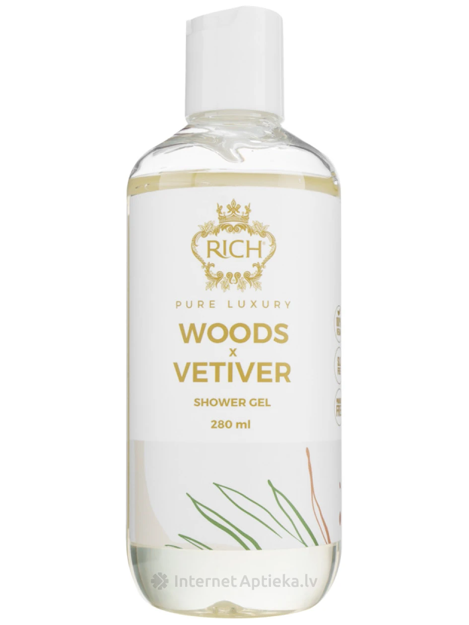 RICH Pure Luxury Увлажняющий гель для душа с древесным ароматом, 280 мл | internetaptieka.lv