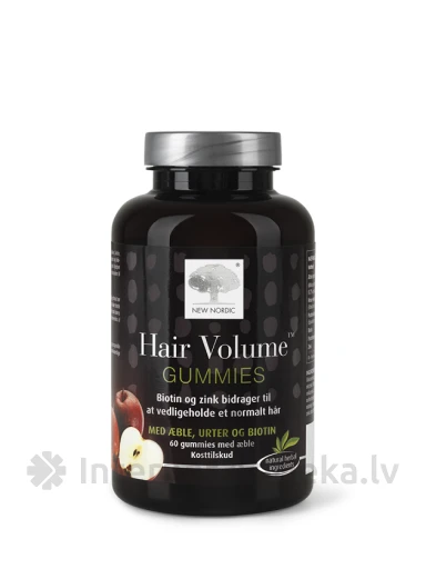 New Nordic Жевательные пастилки HAIR VOLUME GUMMIES, 60 шт. | internetaptieka.lv