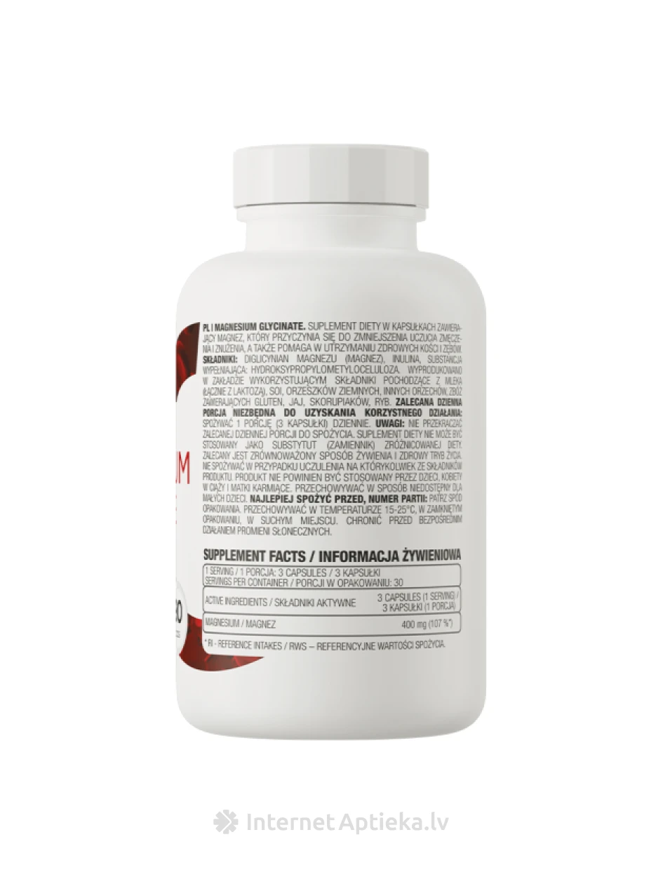 OstroVit magnesium glycinate kapsulas, 90. gb | internetaptieka.lv