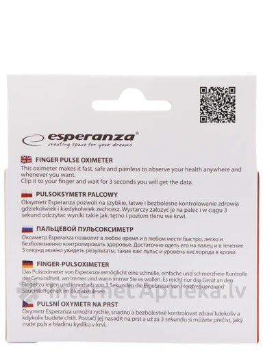 Pulsa oksimetrs Esperanza ECO001, 1 gb. | internetaptieka.lv
