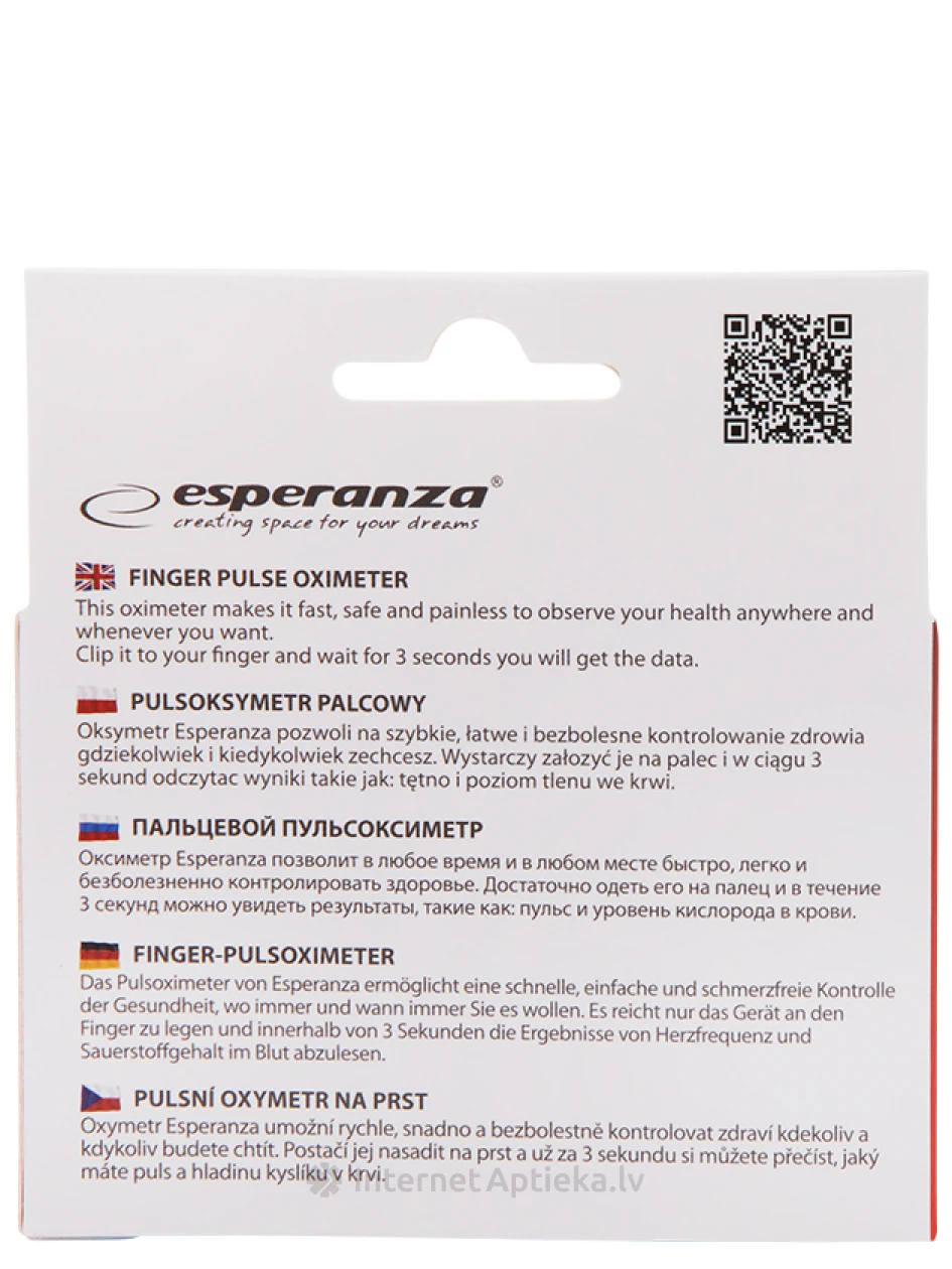 Pulssoksümeeter Esperanza ECO001, 1 tk. | internetaptieka.lv