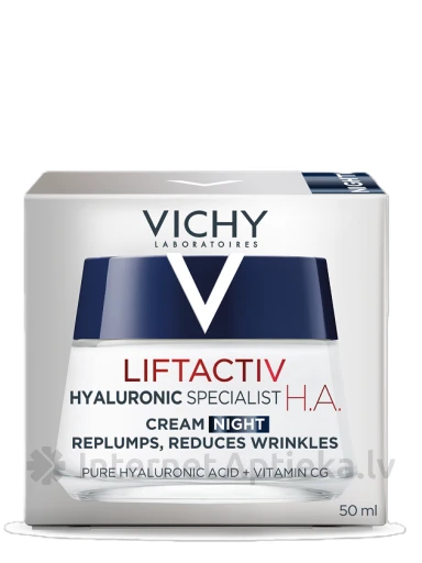 VICHY LIFTACTIV HYALURONIC SPECIALIST H.A. sejas ādu nostiprinošs krēms nakts, 50 ml | internetaptieka.lv
