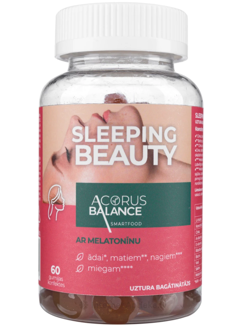 ACORUS SLEEPING BEAUTY košļājamās pastilas, 60 gb. | internetaptieka.lv