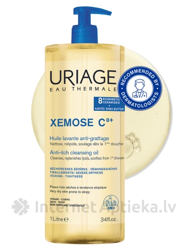 URIAGE Xemose C8+ успокаивающее масло для стирки, 1 л | internetaptieka.lv