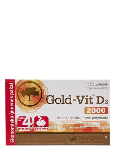 Olimp Labs Gold - Vit D3 2000IU, 120 tabletes | internetaptieka.lv