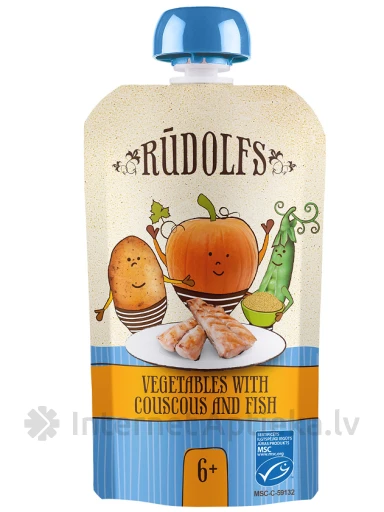 Rūdolfs Dārzeņi ar kuskusu un zivi biezenis DP, 110 g | internetaptieka.lv