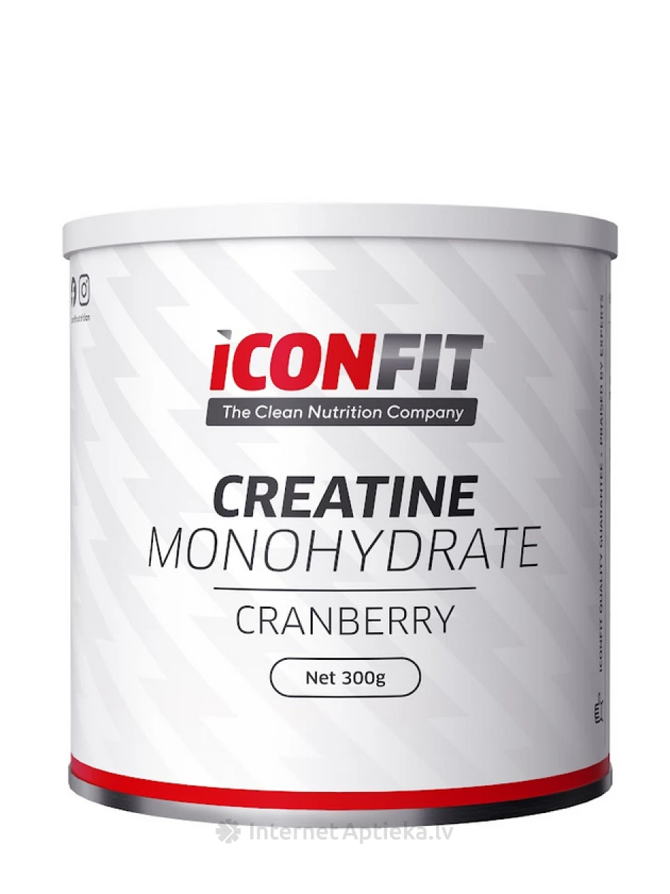 ICONFIT Micronised Creatine Monohydrate - (Cranberry), 300 g | internetaptieka.lv