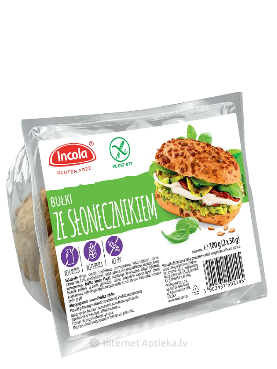 Incola gluteenivabad kuklid päevalilleseemnetega, 2x50 g | internetaptieka.lv