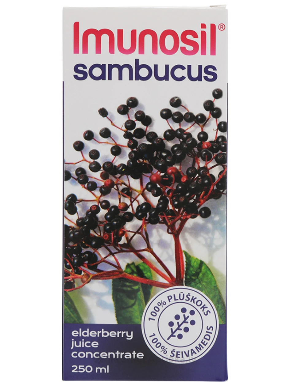 Imunosil Sambucus palsam - leedripuu puuviljamahl, 250 ml | internetaptieka.lv