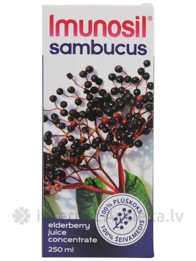 Imunosil Sambucus бальзам - фруктовый сок бузины, 250 мл | internetaptieka.lv