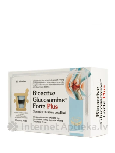 Bio Glucosamine Forte Plus, 80 таблеток | internetaptieka.lv
