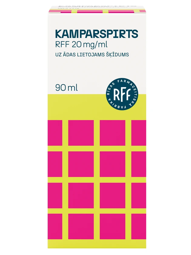 Kamparspirts RFF 20 mg/ml uz ādas lietojams šķīdums