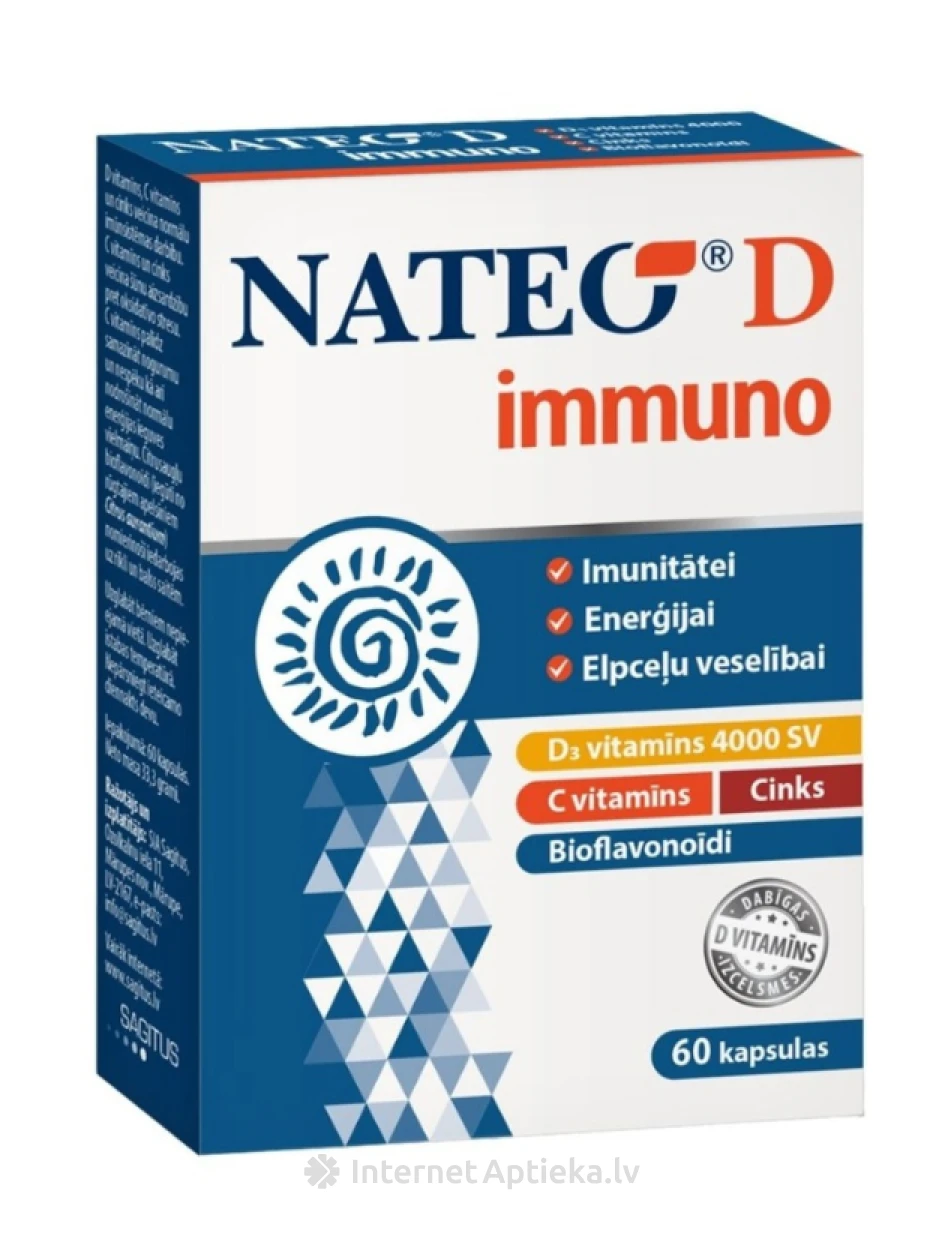 Nateo D Immuno, 60 kapslit | internetaptieka.lv