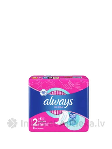 Always Ultra super plus гигиенические прокладки, 8 шт | internetaptieka.lv