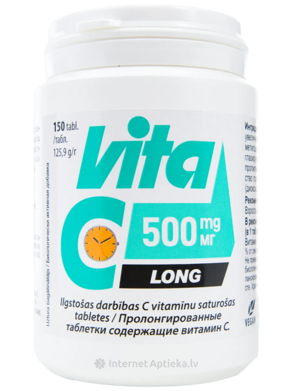 Vita C LONG 500mg, 150 tabletes | internetaptieka.lv