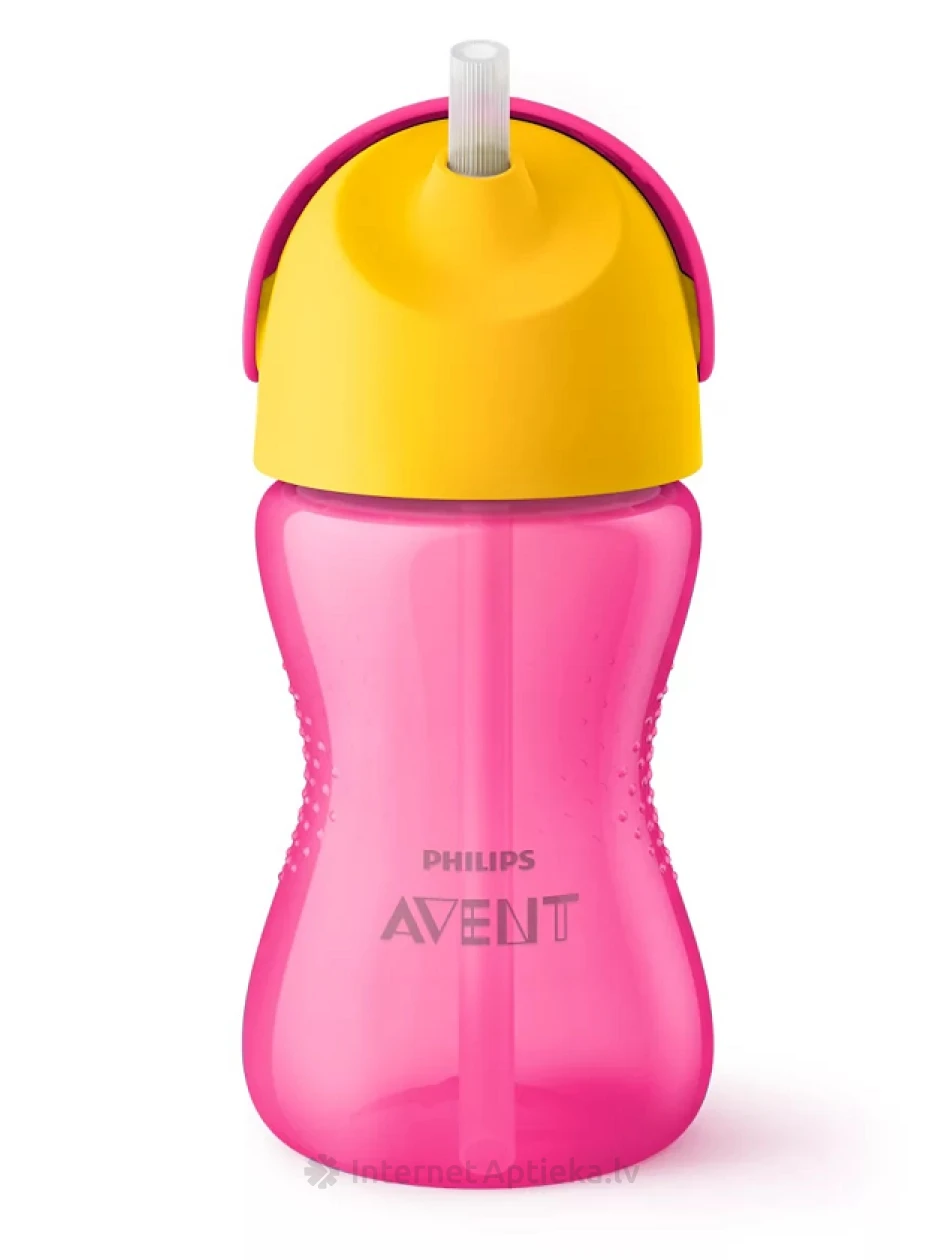 Avent krūzīte ar elastīgu salmiņu rozā, 300 ml | internetaptieka.lv