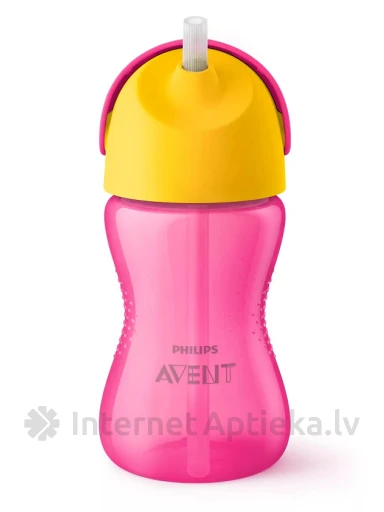 Philips Avent чашка с гибкой трубочкой, розовая, 300 мл | internetaptieka.lv