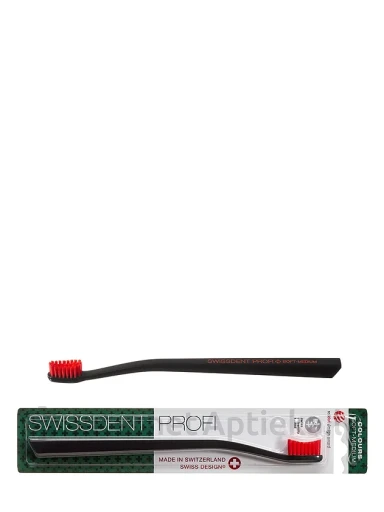 Swissdent Colours Classic Soft-Medium zobu birste melna/sarkana, 1 gb. | internetaptieka.lv