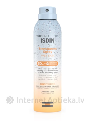 ISDIN Wet Skin izsmidzināms aizsarglīdzeklis SPF50, 250 ml | internetaptieka.lv