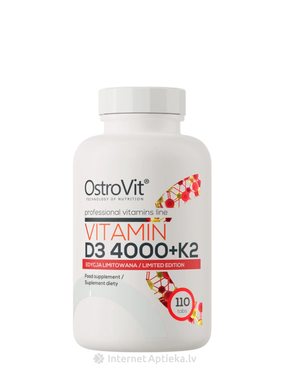 OstroVit Vitamīns D3 4000 + K2, 110 tabletes | internetaptieka.lv
