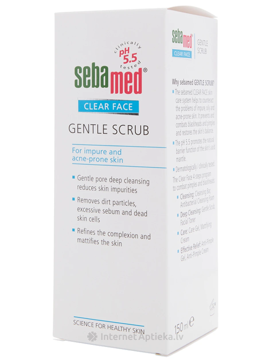SEBAMED CLEAR FACE attīrošs skrubis problemātiskai sejas ādai, 150 ml | internetaptieka.lv