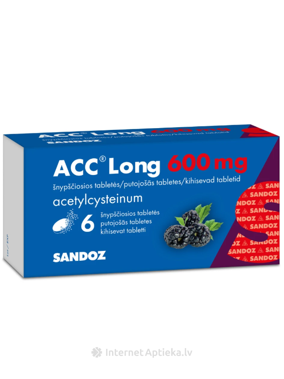 ACC Long 600, 6 шипучих таблеток | internetaptieka.lv