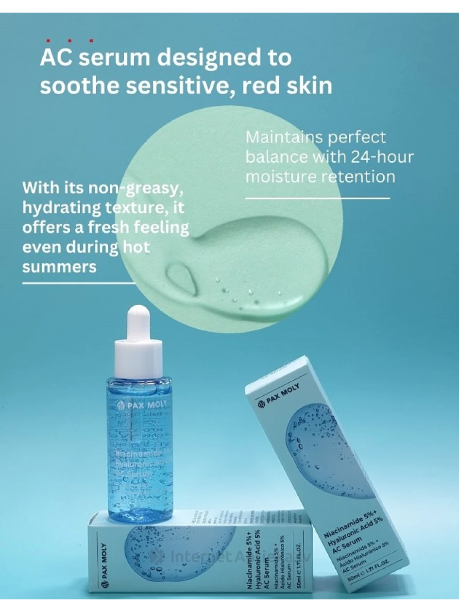 PAX MOLY Serum AC 5%Niacinamide+5% seerum näole, 50 ml | internetaptieka.lv