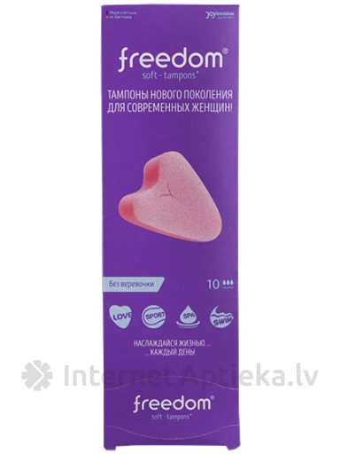 FREEDOM pehmed tampoonid ilma niidita, normaalsed, 10 tk. | internetaptieka.lv