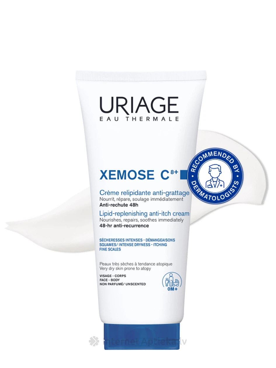 URIAGE Xemose C8+ lipīdus atjaunojošs krēms pret kairinājumu sausai ādai, 200 ml | internetaptieka.lv