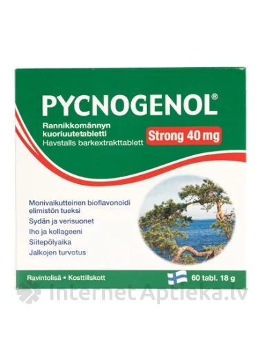 Pycnogenol Strong rannikumänni koore ekstrakt (40 mg), 60 tabletti | internetaptieka.lv